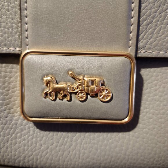 COACH New Shoulder Bag- Snakeskin Print and Dove Grey Leather - Picture 4 of 7